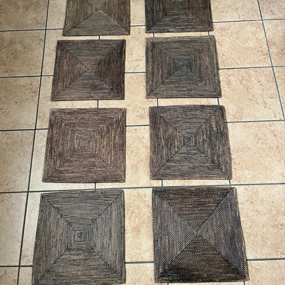 Elegant Brown Woven Placemats Set of 8